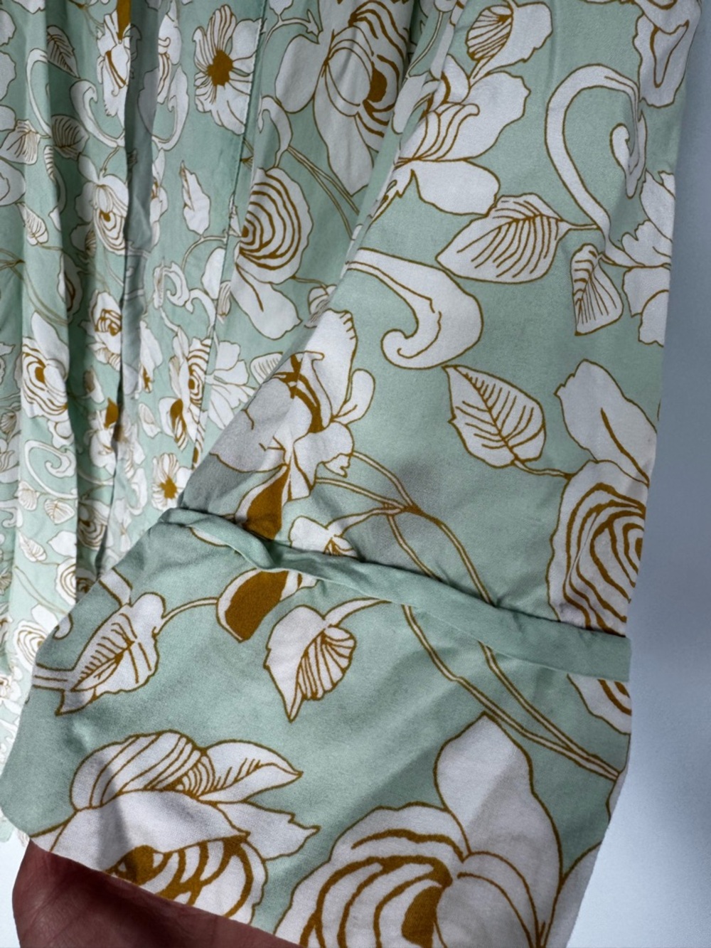 Tranquil & True Light Mint Green Floral Lightweight Robe Size L/XL - Picture 2 of 7